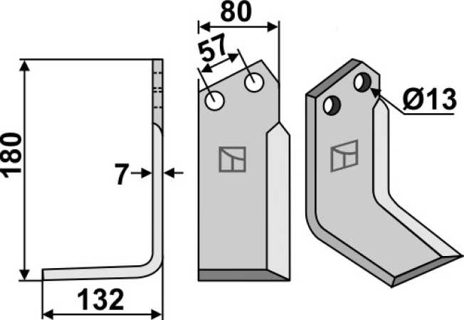 Fräsmesser 185x80mm, links